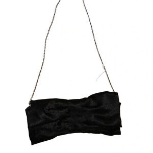 New Black satin formal coquette Bow purse evening bag. clutch classic  black tie